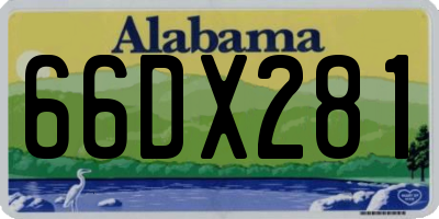 AL license plate 66DX281