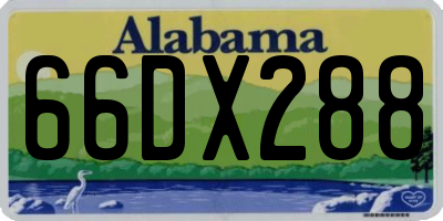 AL license plate 66DX288