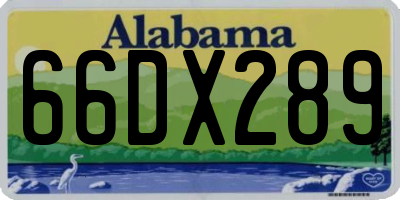 AL license plate 66DX289