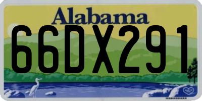 AL license plate 66DX291