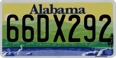 AL license plate 66DX292