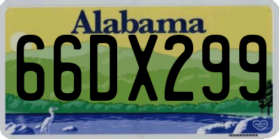 AL license plate 66DX299