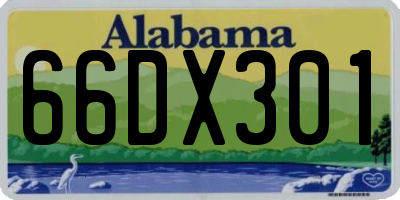AL license plate 66DX301