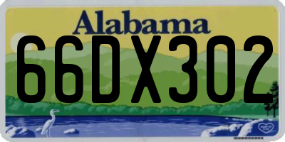 AL license plate 66DX302