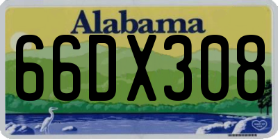 AL license plate 66DX308