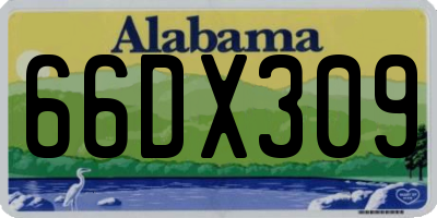 AL license plate 66DX309