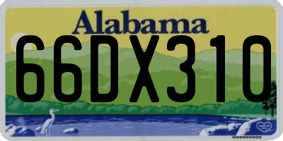 AL license plate 66DX310