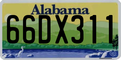 AL license plate 66DX311