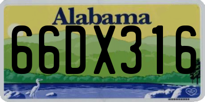 AL license plate 66DX316