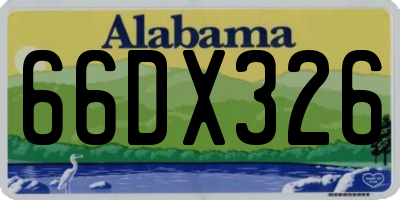 AL license plate 66DX326