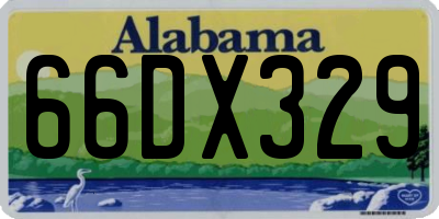 AL license plate 66DX329