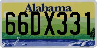 AL license plate 66DX331