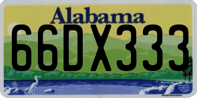 AL license plate 66DX333