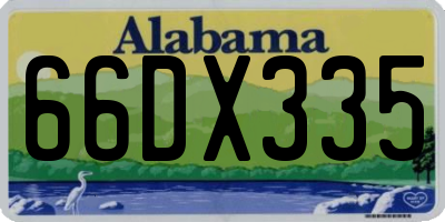 AL license plate 66DX335