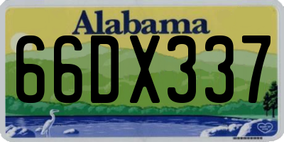 AL license plate 66DX337