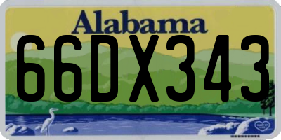 AL license plate 66DX343