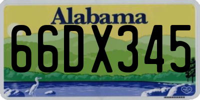 AL license plate 66DX345