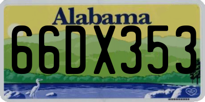 AL license plate 66DX353