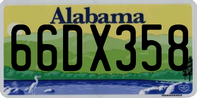 AL license plate 66DX358