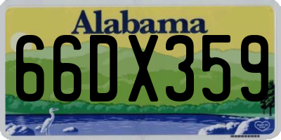 AL license plate 66DX359