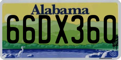 AL license plate 66DX360