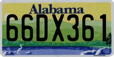 AL license plate 66DX361