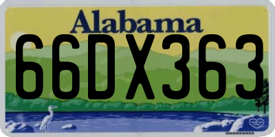 AL license plate 66DX363
