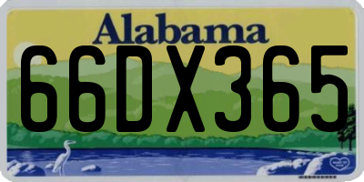 AL license plate 66DX365