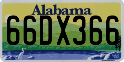 AL license plate 66DX366