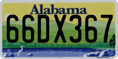 AL license plate 66DX367