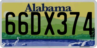 AL license plate 66DX374