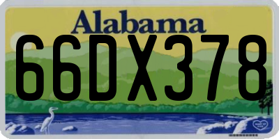 AL license plate 66DX378