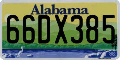 AL license plate 66DX385