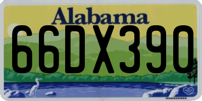 AL license plate 66DX390