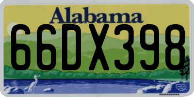AL license plate 66DX398