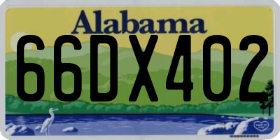 AL license plate 66DX402