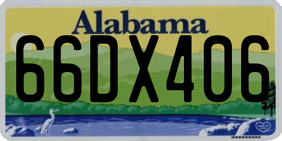 AL license plate 66DX406
