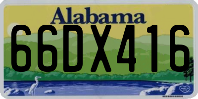 AL license plate 66DX416