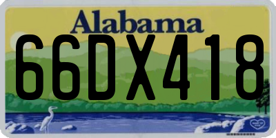 AL license plate 66DX418