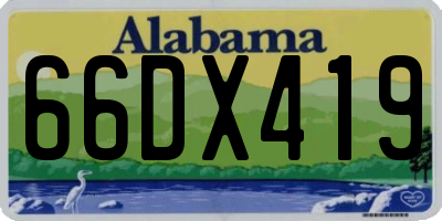 AL license plate 66DX419