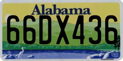 AL license plate 66DX436