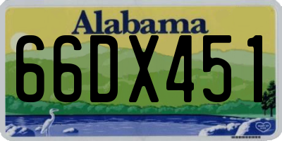 AL license plate 66DX451