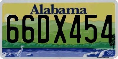 AL license plate 66DX454