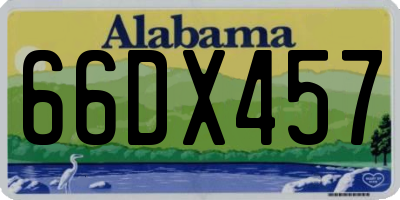 AL license plate 66DX457