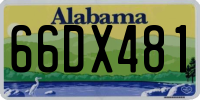 AL license plate 66DX481