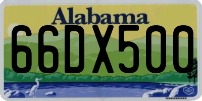 AL license plate 66DX500