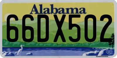 AL license plate 66DX502