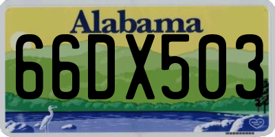 AL license plate 66DX503