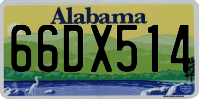 AL license plate 66DX514