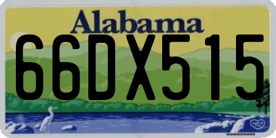 AL license plate 66DX515